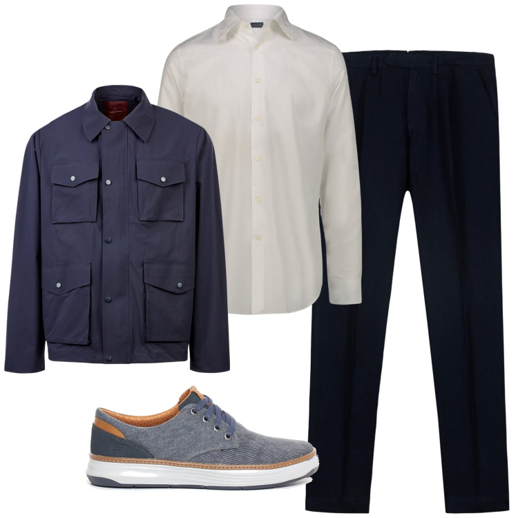Outfit uomo - City. Stile Urban per Tutti i giorni. Abbinamento con giacche, pantaloni, camicie, sneakers.