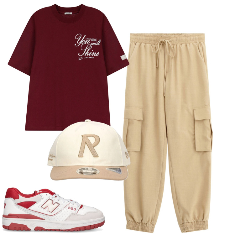 Outfit uomo - Cargo e t-shirt. Stile Casual per Tutti i giorni. Abbinamento con pantaloni cargo, t-shirt, sneakers, cappelli.