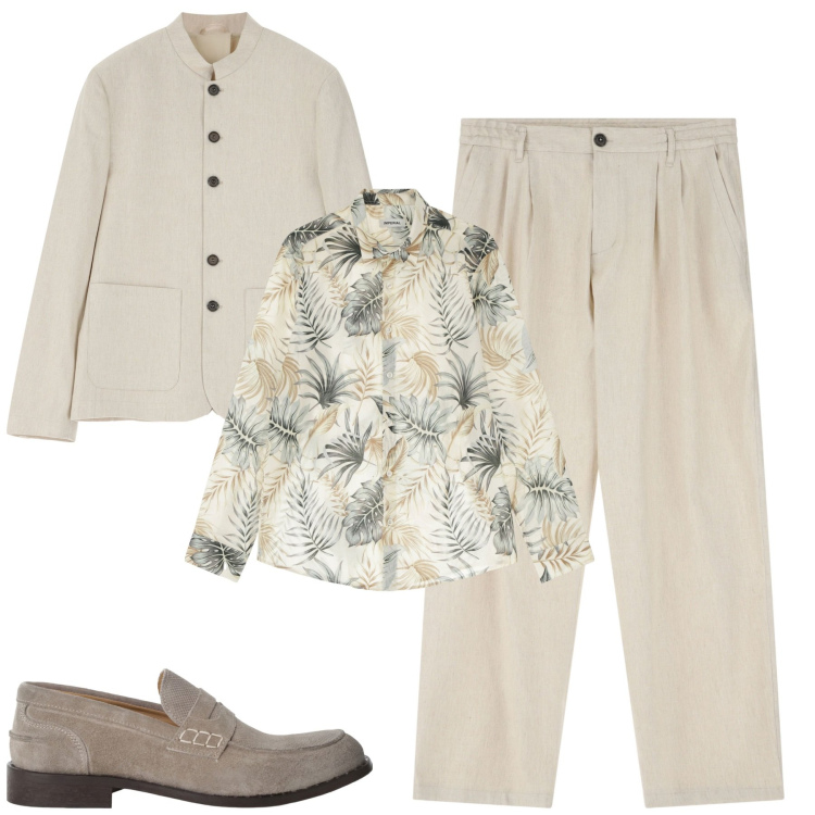 Outfit uomo - La giacca con collo coreana. Stile Trendy per Tutti i giorni. Abbinamento con pantaloni, giacche, camicie, scarpe stringate.