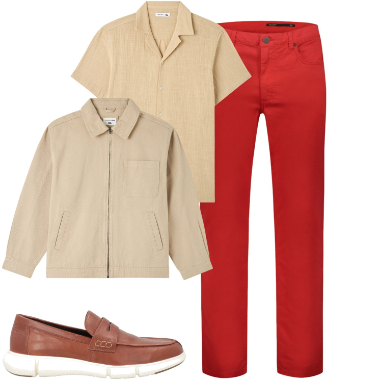 Outfit uomo - City. Stile Urban per Tutti i giorni. Abbinamento con scarpe stringate, giacche, camicie a manica corta, pantaloni.