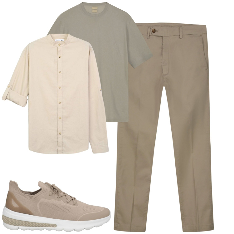 Outfit uomo - Total look #2168240. Stile Urban per Tutti i giorni. Abbinamento con sneakers, camicie, pantaloni chino, t-shirt.