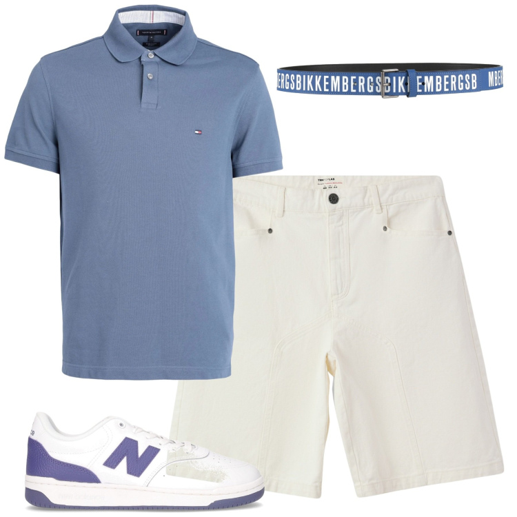Outfit uomo - Total look #2168243. Stile Casual per Tutti i giorni. Abbinamento con cinture, polo, bermuda, sneakers.