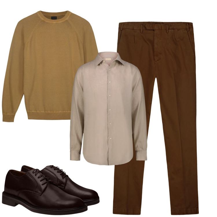 Outfit uomo - Total look #2168246. Stile Urban per Tutti i giorni. Abbinamento con scarpe stringate, pantaloni, camicie, maglieria.