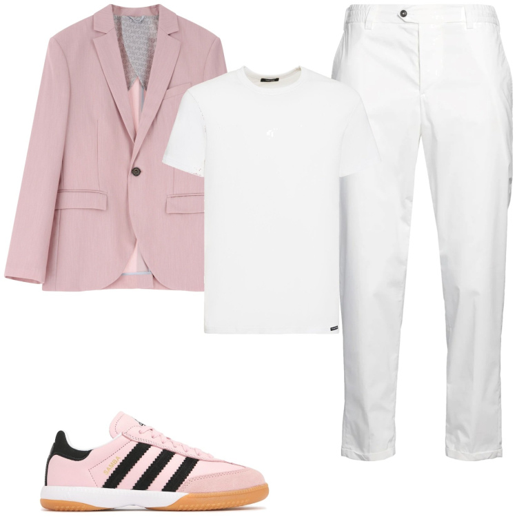 Outfit uomo - Informal style cerimonia. Stile Casual per Cerimonia. Abbinamento con pantaloni skinny, giacche, sneakers, t-shirt.