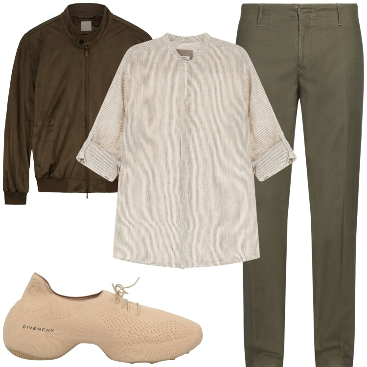 Outfit uomo - Total look #2168404. Stile Trendy per Tutti i giorni. Abbinamento con pantaloni chino, sneakers, camicie, giacche.