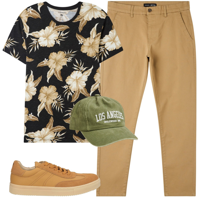 Outfit uomo - Total look #2168546. Stile Casual per Tutti i giorni. Abbinamento con sneakers, pantaloni skinny, t-shirt, cappelli.