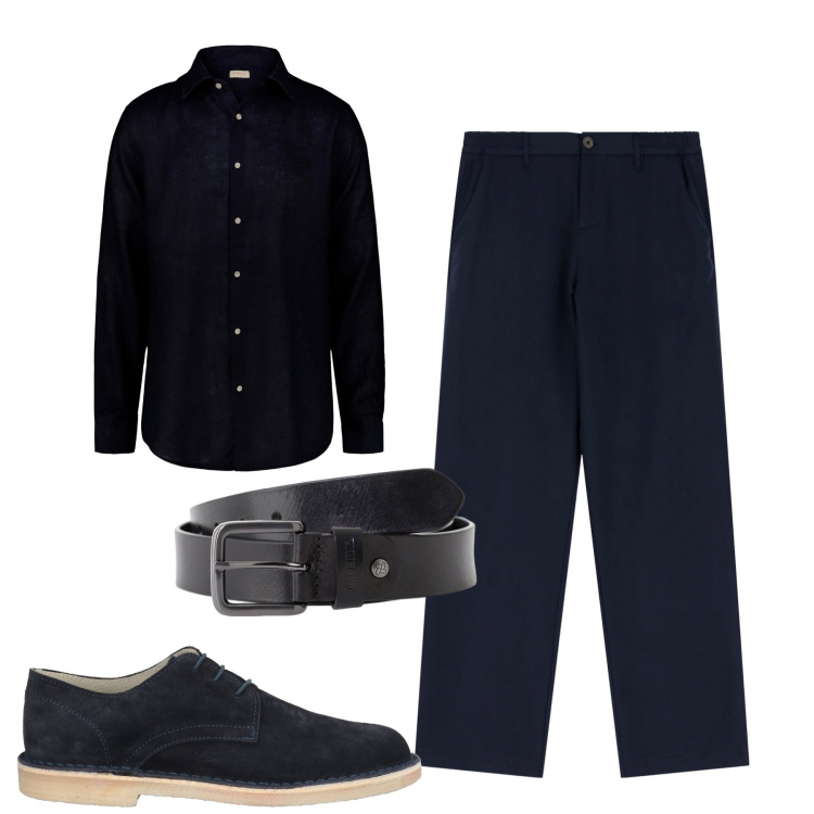Outfit uomo - Total look #2168604. Stile Urban per Tutti i giorni. Abbinamento con scarpe stringate, pantaloni, cinture, camicie.