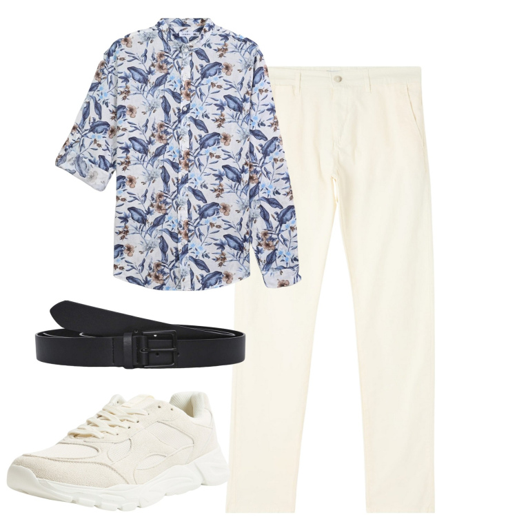 Outfit uomo - La camicia roll-up. Stile Urban per Tutti i giorni. Abbinamento con pantaloni chino, camicie, sneakers, cinture.