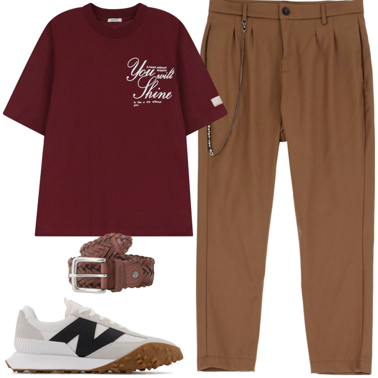 Outfit uomo - Total look #2168645. Stile Casual per Tutti i giorni. Abbinamento con sneakers, cinture, pantaloni, t-shirt.