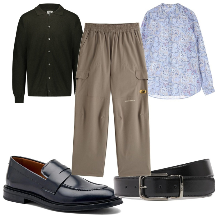 Outfit uomo - Total look #2168669. Stile Trendy per Tutti i giorni. Abbinamento con pantaloni, camicie, polo, cinture, scarpe stringate.