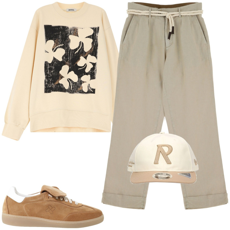 Outfit uomo - Total look #2168813. Stile Casual per Tutti i giorni. Abbinamento con felpe, sneakers, pantaloni chino, cappelli.