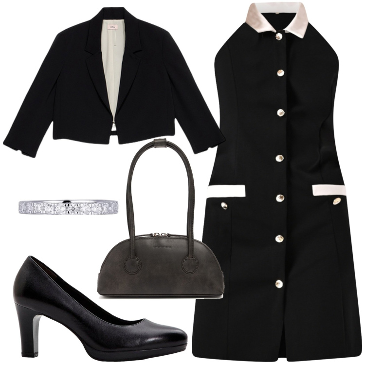 Outfit donna - Bon ton. Stile Bon Ton per Cerimonia. Abbinamento con décolleté, vestiti chemisier, anelli, bolero, borse a spalla.