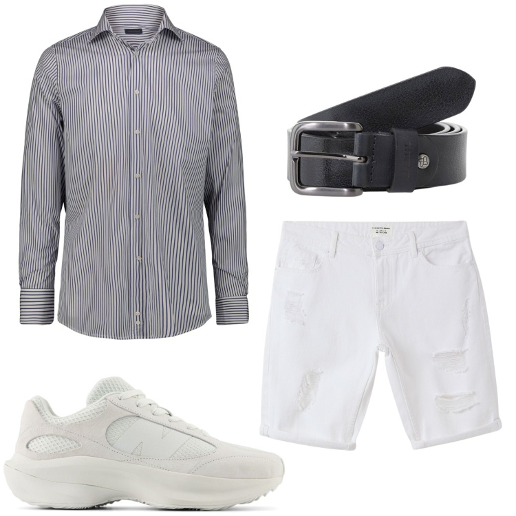 Outfit uomo - Bermuda e camicia. Stile Casual per Tutti i giorni. Abbinamento con bermuda, sneakers, cinture, camicie.