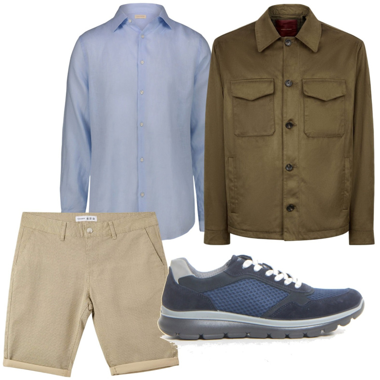 Outfit uomo - Urban man. Stile Urban per Tutti i giorni. Abbinamento con pantaloni corti, giacche, camicie, sneakers.