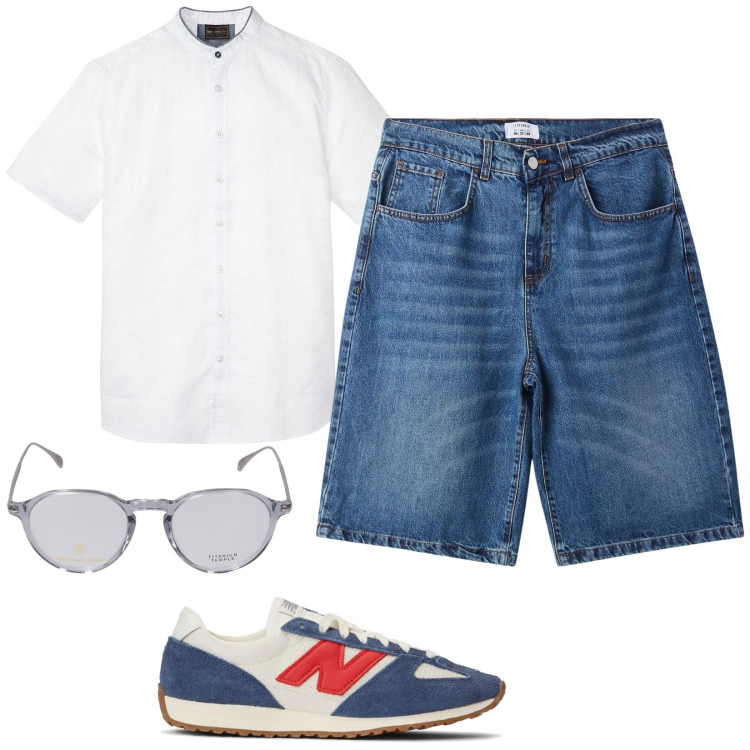 Outfit uomo - Micro-accessori, maxi effetto. Stile Casual per Tutti i giorni. Abbinamento con camicie a manica corta, bermuda, sneakers, occhiali da sole.