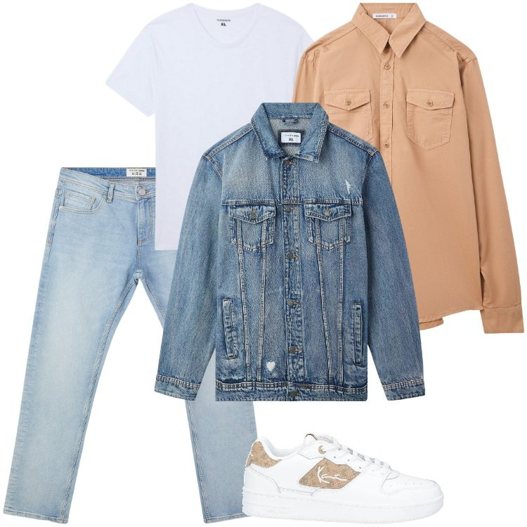 Outfit uomo - Total look #2169281. Stile Casual per Tutti i giorni. Abbinamento con sneakers, jeans, t-shirt, giacche, camicie.