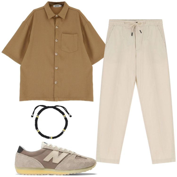 Outfit uomo - Total look #2169357. Stile Casual per Tutti i giorni. Abbinamento con braccialetti, sneakers, pantaloni chino, camicie a manica corta.