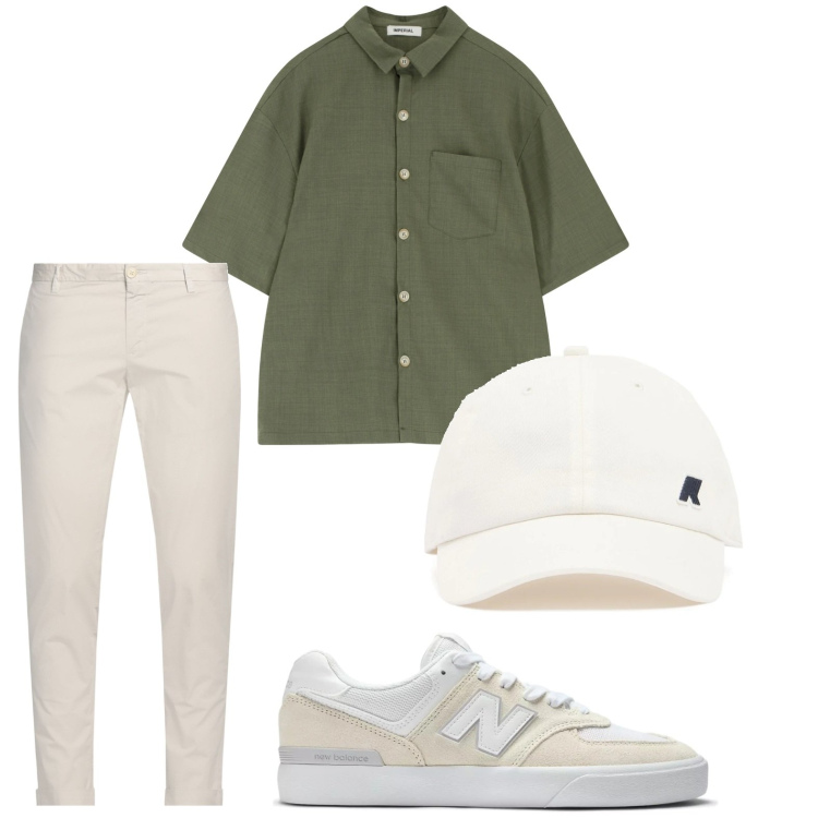 Outfit uomo - Camicie a maniche corte. Stile Casual per Tutti i giorni. Abbinamento con pantaloni chino, sneakers, camicie a manica corta, cappelli.