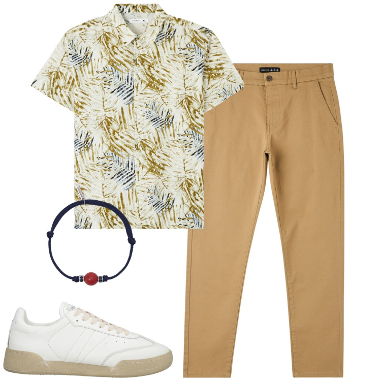 Outfit uomo - La camicia estiva. Stile Urban per Tutti i giorni. Abbinamento con sneakers, pantaloni skinny, camicie a manica corta, braccialetti.