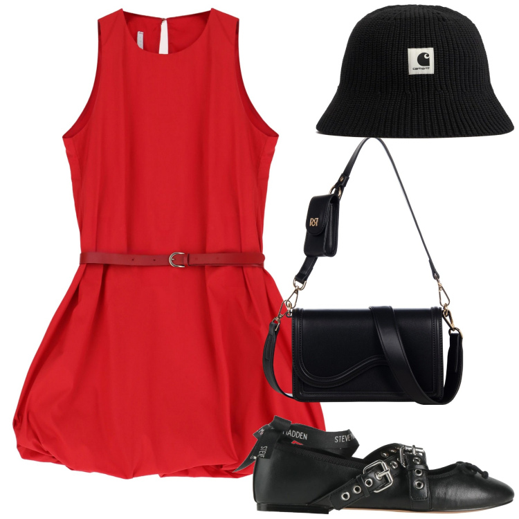 Outfit donna - Cannes. Stile Chic per Tutti i giorni. Abbinamento con ballerine, pochette, vestiti corti, cappelli.