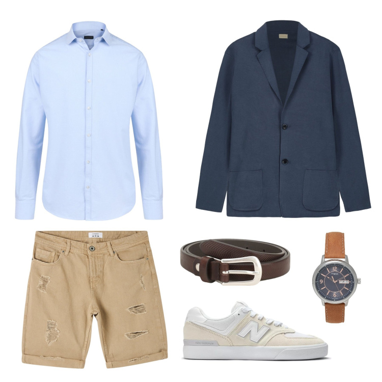 Outfit uomo - Total look #2170208. Stile Casual per Serata speciale. Abbinamento con orologi, bermuda, sneakers, cinture, camicie, cardigans.