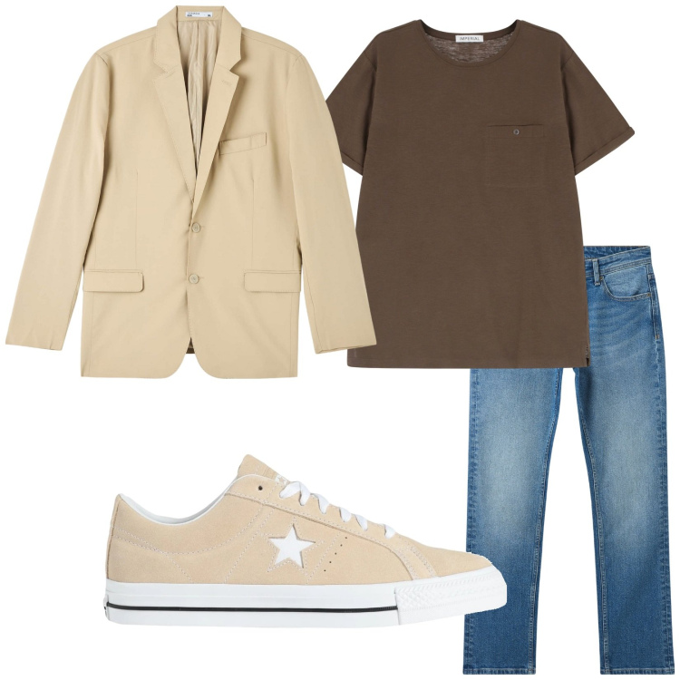 Outfit uomo - Total look #2170367. Stile Trendy per Tutti i giorni. Abbinamento con sneakers, giacche, jeans, t-shirt.