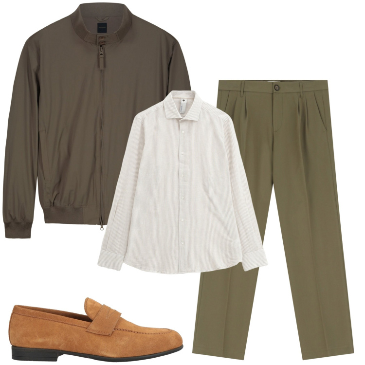 Outfit uomo - City. Stile Urban per Tutti i giorni. Abbinamento con scarpe stringate, camicie, pantaloni, bomber.