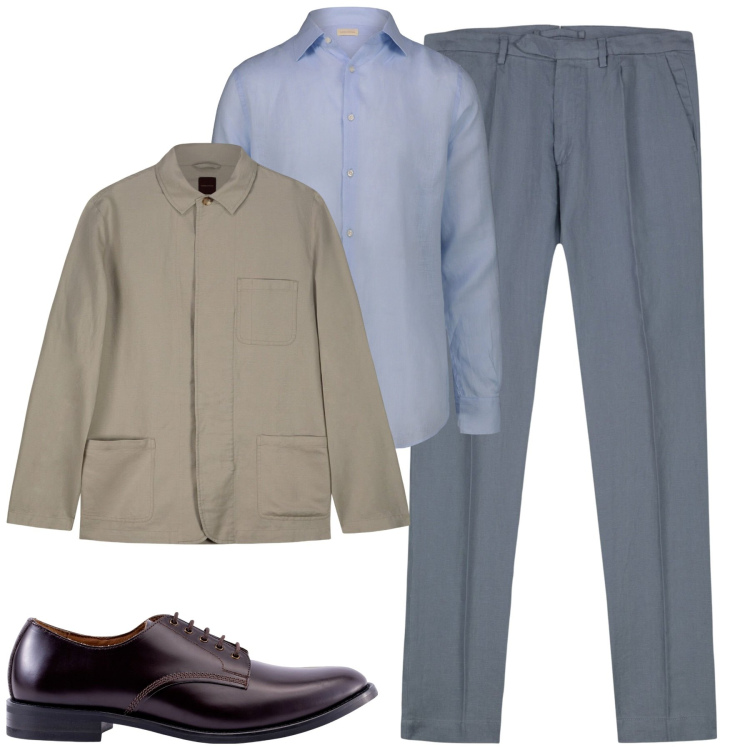 Outfit uomo - In ufficio. Stile Business/Elegante per Ufficio. Abbinamento con scarpe stringate, pantaloni, cappotti, camicie.