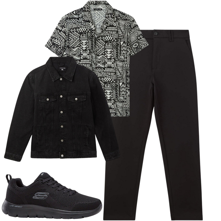 Outfit uomo - City. Stile Urban per Tutti i giorni. Abbinamento con sneakers, giacche, pantaloni chino, camicie a manica corta.