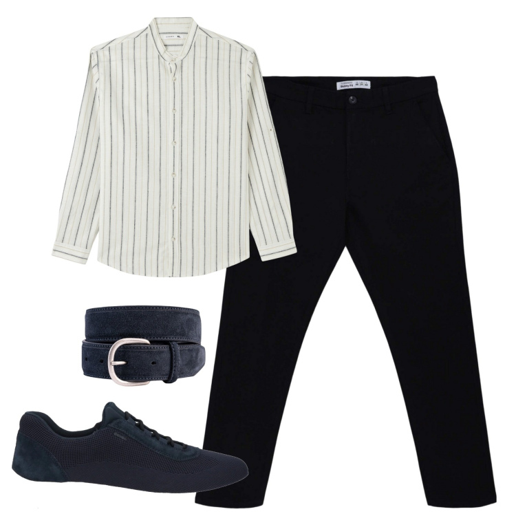 Outfit uomo - Ciry. Stile Urban per Tutti i giorni. Abbinamento con sneakers, camicie, pantaloni chino, cinture.