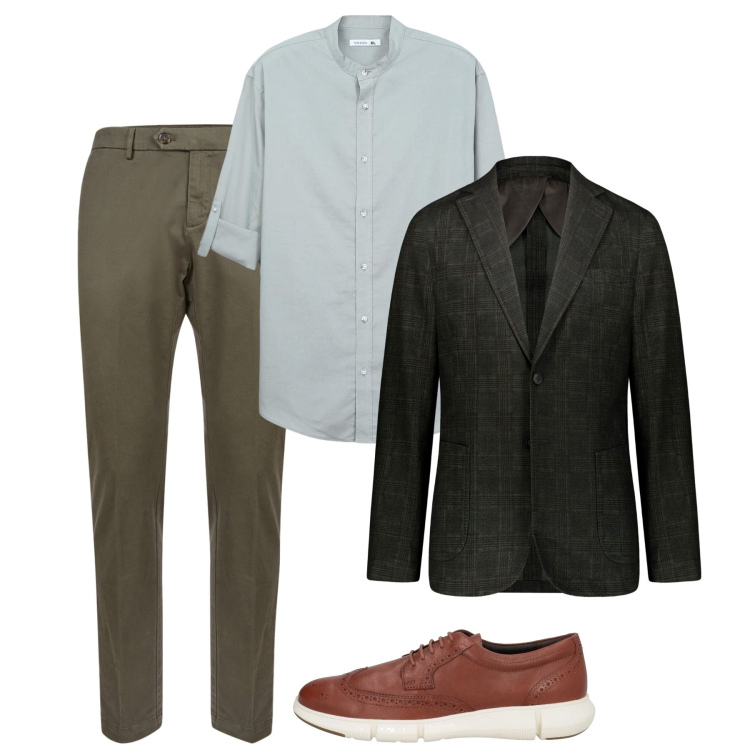 Outfit uomo - Pomeriggio. Stile Casual per Tutti i giorni. Abbinamento con sneakers, camicie, giacche, pantaloni chino.