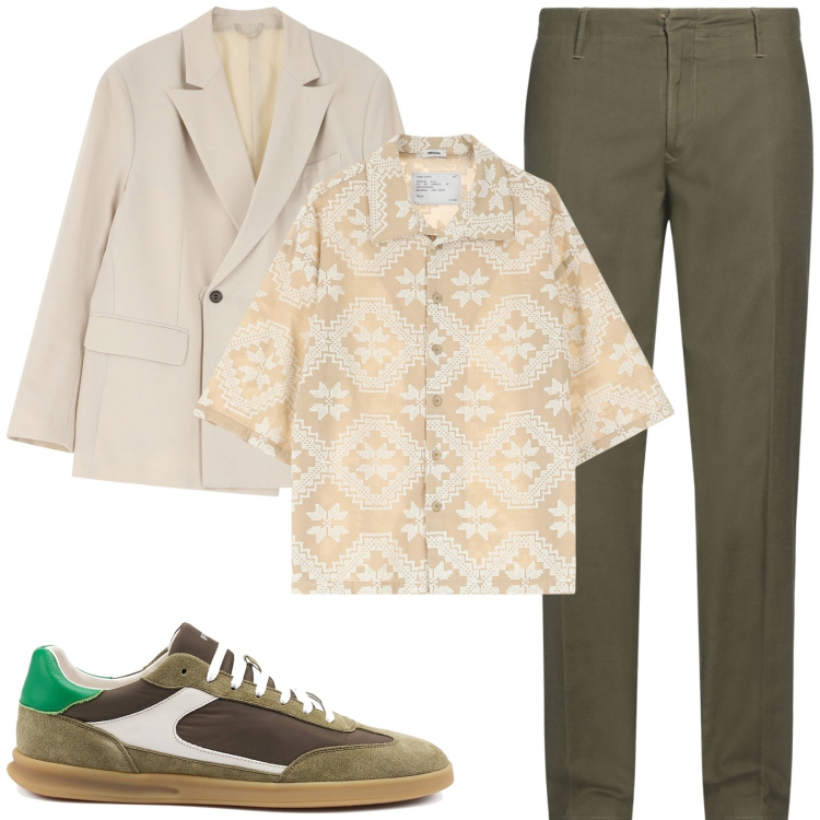 Outfit uomo - Total look #2170575. Stile Casual per Tutti i giorni. Abbinamento con pantaloni chino, giacche, camicie a manica corta, sneakers.
