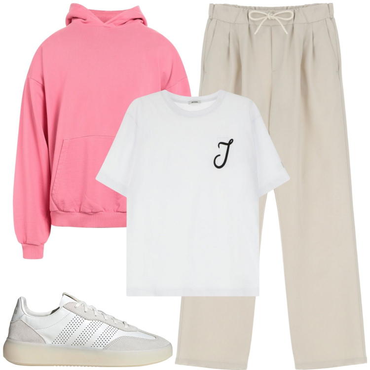 Outfit uomo - Total look #2170576. Stile Casual per Tutti i giorni. Abbinamento con felpe con cappuccio, t-shirt, pantaloni, sneakers.