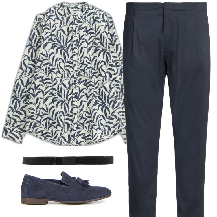 Outfit uomo - Total look #2170580. Stile Trendy per Serata speciale. Abbinamento con pantaloni chino, cinture, camicie, scarpe stringate.