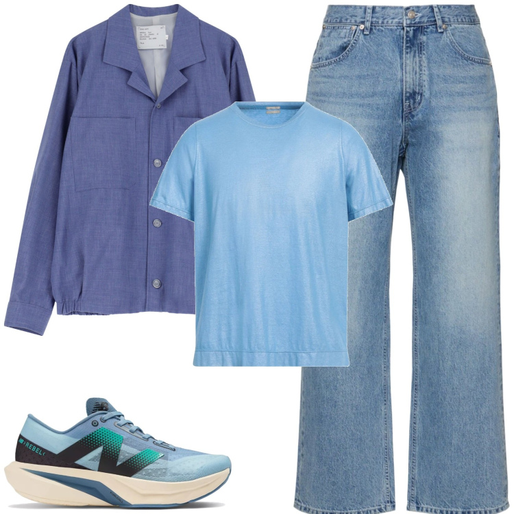 Outfit uomo - Total look #2170583. Stile Urban per Tutti i giorni. Abbinamento con t-shirt, sneakers, cappotti, jeans.