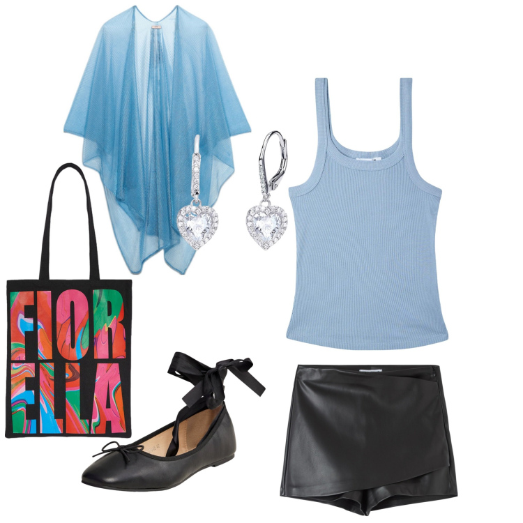 Outfit donna - Total look #2170731. Abbinamento con gonne, ballerine, canottiere, orecchini, borse tote, cappe.
