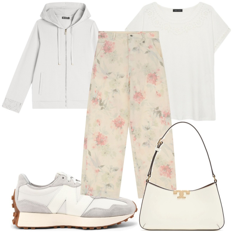 Outfit donna - Total look #2170832. Stile Basic per Tutti i giorni. Abbinamento con sneakers, felpe con cappuccio, pantaloni, t-shirt, borse a spalla.