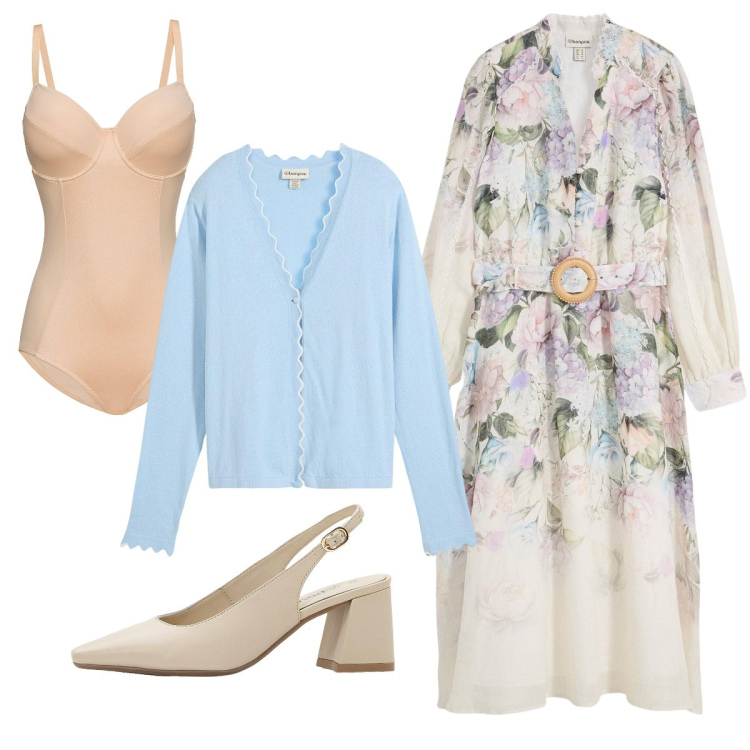 Outfit donna - Nuances delicate. Stile Romantica per Serata fuori. Abbinamento con body, décolleté, vestiti midi/longuette, cardigans.
