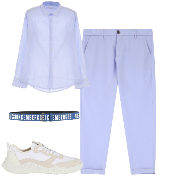Outfit uomo - City. Stile Urban per Tutti i giorni. Abbinamento con cinture, sneakers, camicie, pantaloni chino.