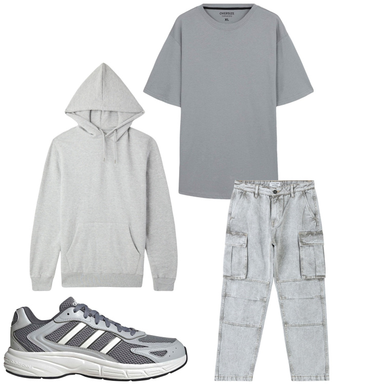 Outfit uomo - Tutti i giorni. Stile Casual per Tutti i giorni. Abbinamento con jeans, felpe con cappuccio, t-shirt, sneakers.