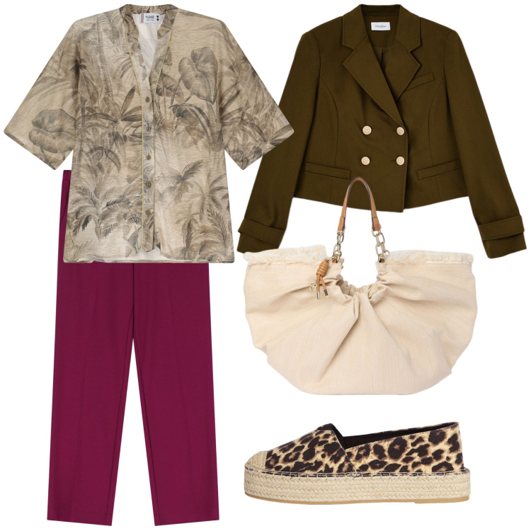 Outfit donna - Espa per l ufficio. Stile Urban per Ufficio. Abbinamento con espadrillas, camicie a manica corta, pantaloni, blazer, borse a mano.