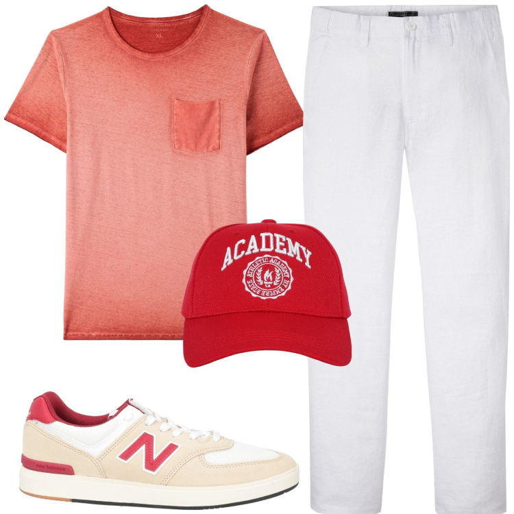 Outfit uomo - Total look #2172025. Stile Urban per Tutti i giorni. Abbinamento con pantaloni, sneakers, t-shirt, cappelli.
