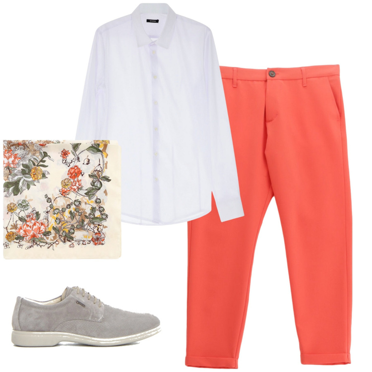 Outfit uomo - City. Stile Urban per Tutti i giorni. Abbinamento con camicie, pantaloni, sciarpe e foulard, scarpe stringate.