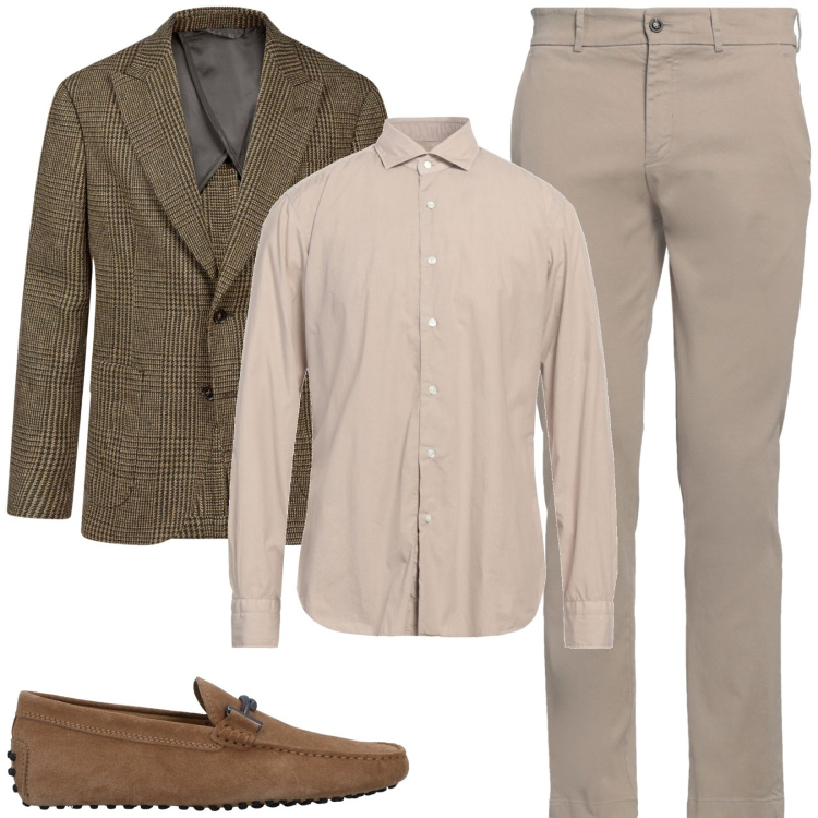 Outfit uomo - Total look #2172240. Stile Business/Elegante per Ufficio. Abbinamento con camicie, pantaloni chino, scarpe stringate, giacche.