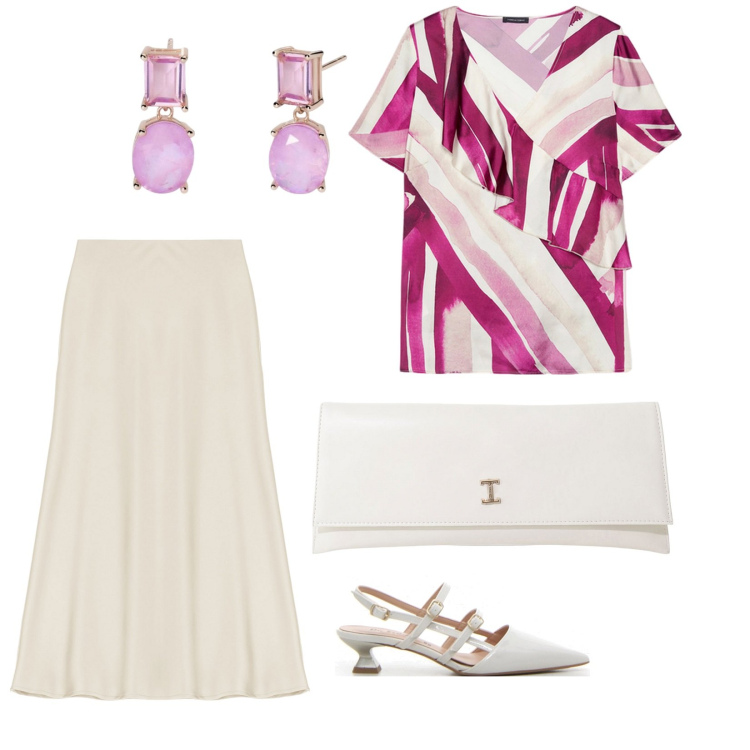 Outfit donna - Tutti i giorni. per Tutti i giorni. Abbinamento con orecchini, gonne longuette, pochette, bluse, décolleté.