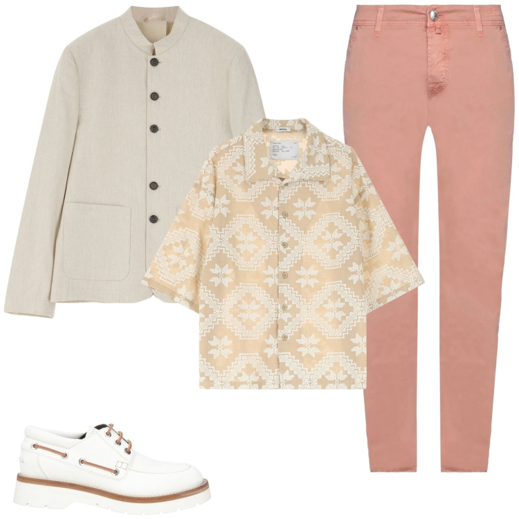 Outfit uomo - Total look #2172331. Stile Trendy per Tutti i giorni. Abbinamento con pantaloni, scarpe stringate, giacche, camicie a manica corta.