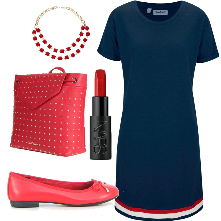 Outfit donna - I particolari fanno la differenza. Stile Bon Ton per Tutti i giorni. Abbinamento con vestiti, zaini, rossetti, collane, ballerine.