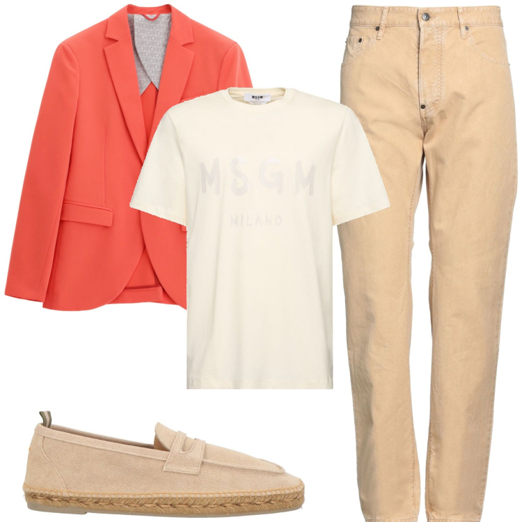 Outfit uomo - Total look #2172343. Stile Trendy per Tutti i giorni. Abbinamento con espadrillas, pantaloni, giacche, t-shirt.