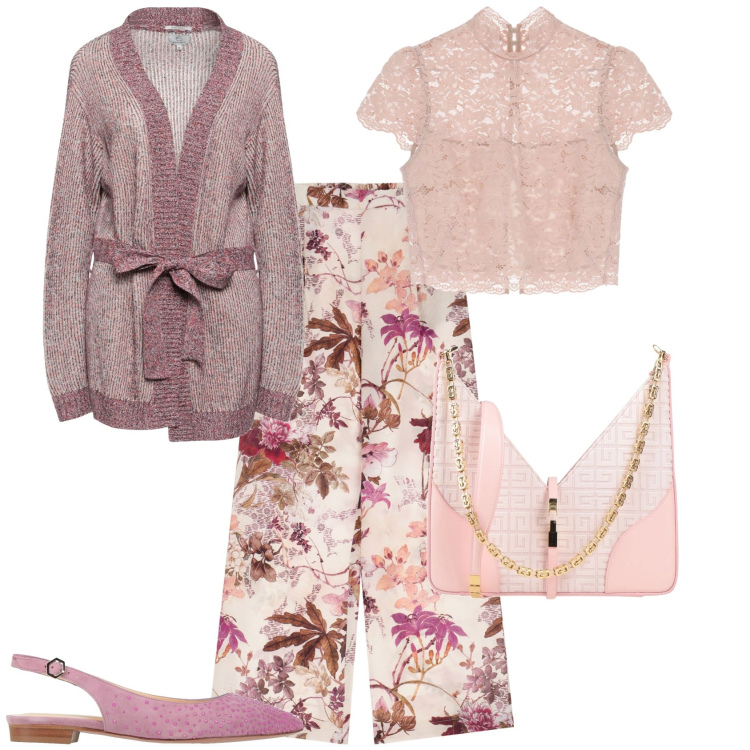 Outfit donna - Chic per tutti i giorni. Stile Chic per Tutti i giorni. Abbinamento con ballerine, borse a spalla, cardigans, top, pantaloni.