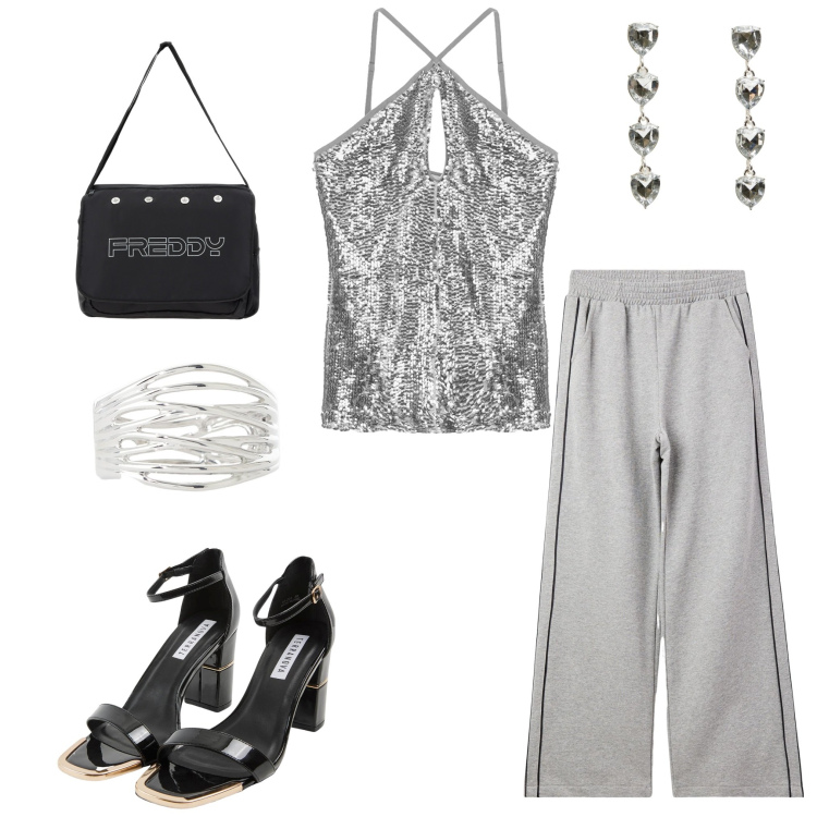 Outfit donna - Total look #2172756. Abbinamento con sabot, pantaloni, orecchini, top, borse messenger, braccialetti.